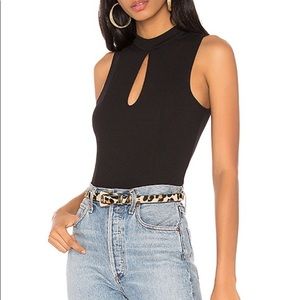 BCBGeneration Front Keyhole Bodysuit in Black